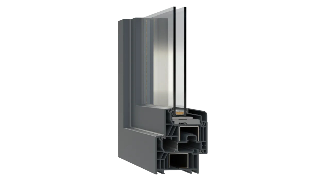 Deceuninck Legend 80 uPVC frame profile cross-section